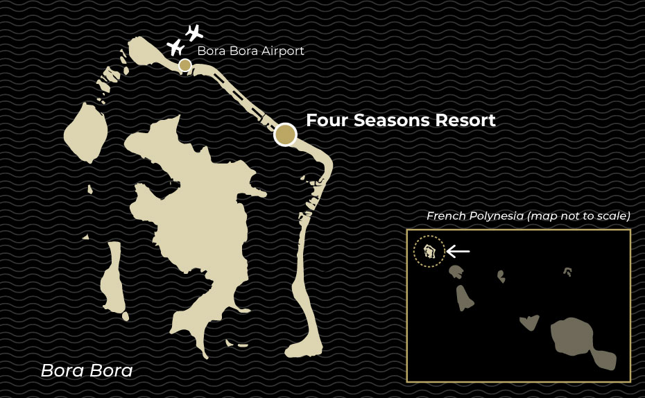 Map showing location of Four Seasons Bora Bora