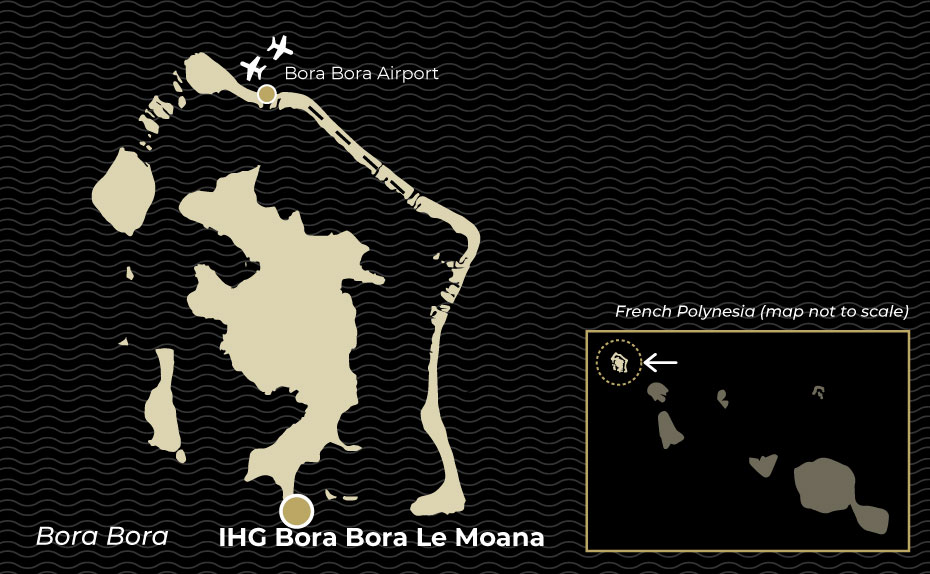 Map showing location of IHG Intercontinental Bora Bora Le Moana