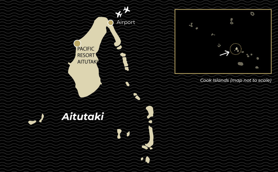 Map showing location of Pacific Resort Aitutaki