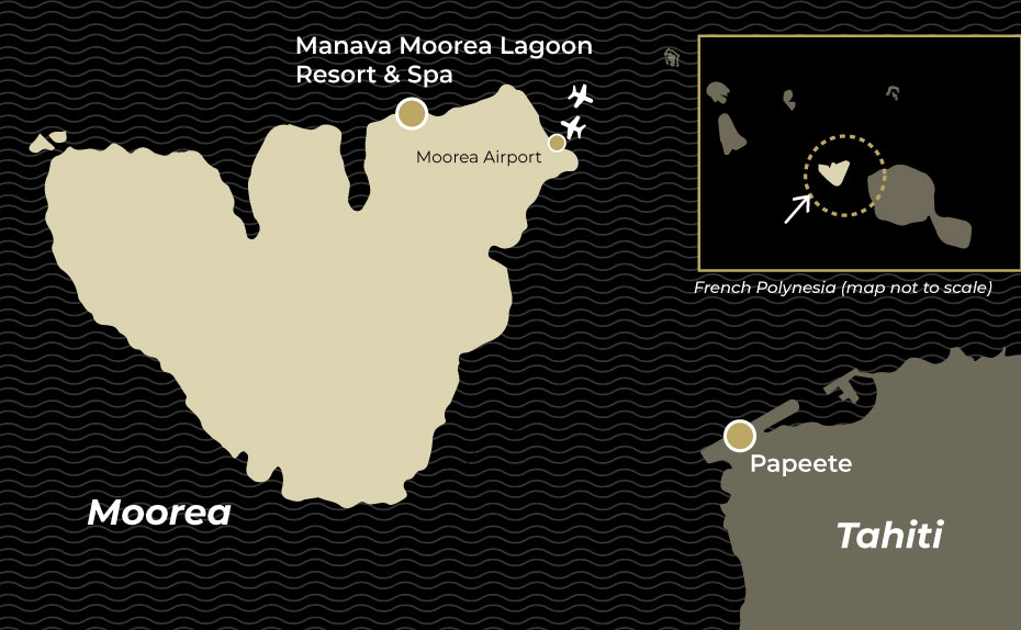 Map showing location of Manava Moorea Beach Resort & Spa