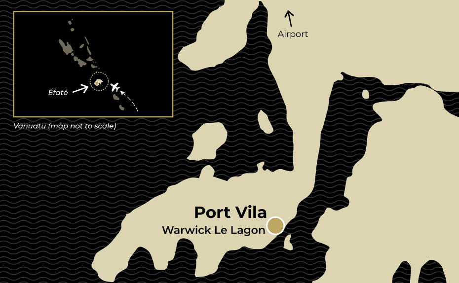 Map showing location of Warwick Le Lagon, Vanuatu