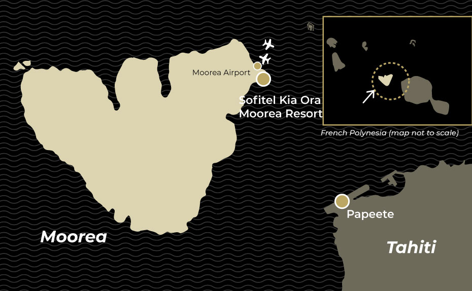 Map showing location of Sofitel Kia Ora Moorea