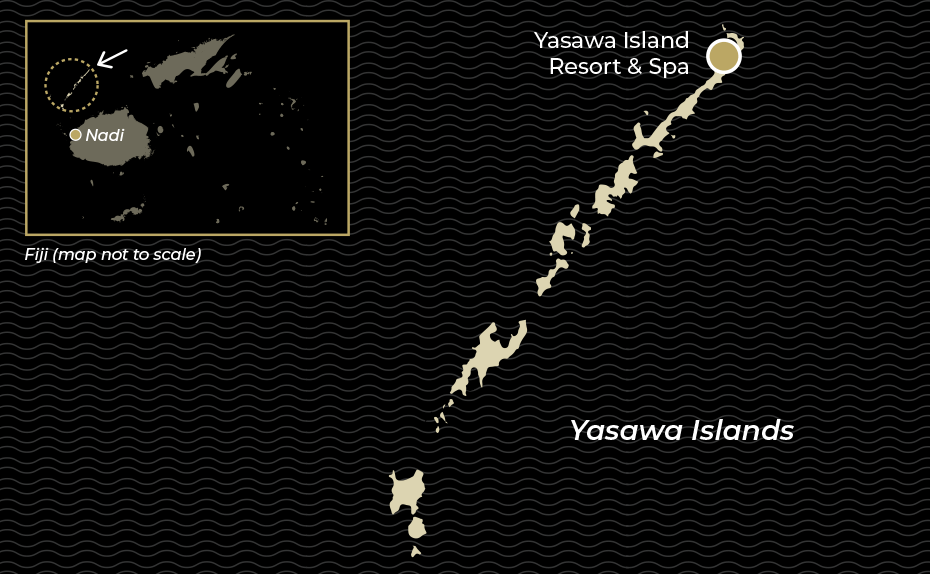 Map showing Yasawa Island Resort