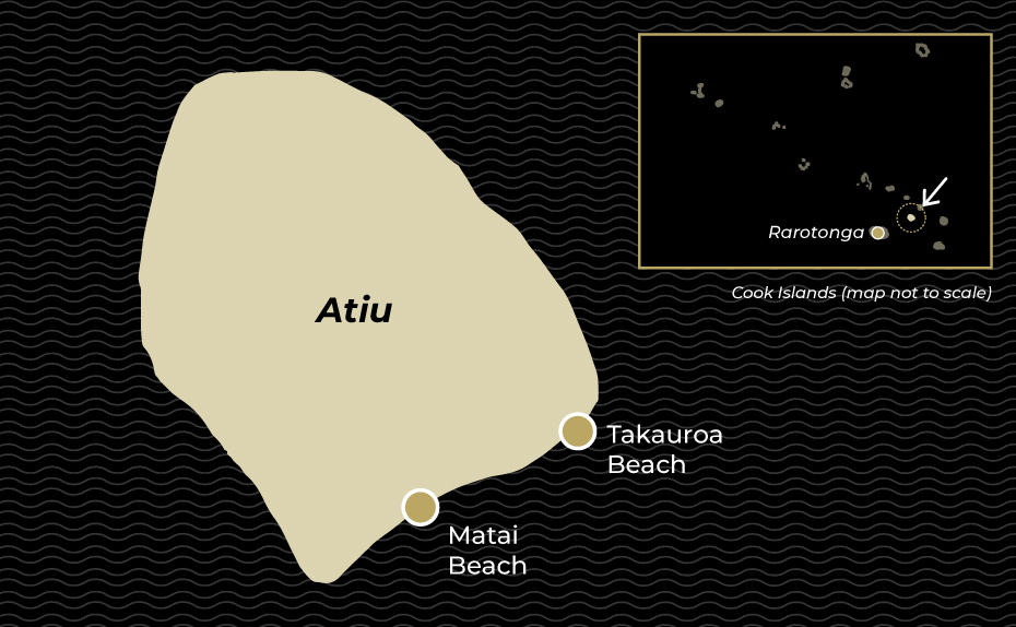 Map showing location of Atiu